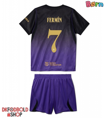 Barcelona Fermin Lopez #7 Udebanesæt Børn 2026-27 Kort ærmer (+ korte bukser)